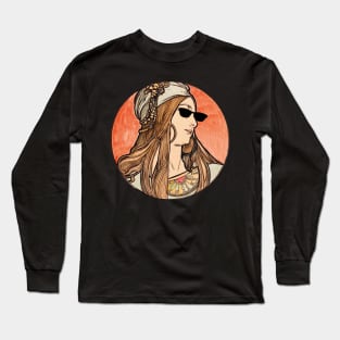 Old fashion art with thug life glasses Long Sleeve T-Shirt